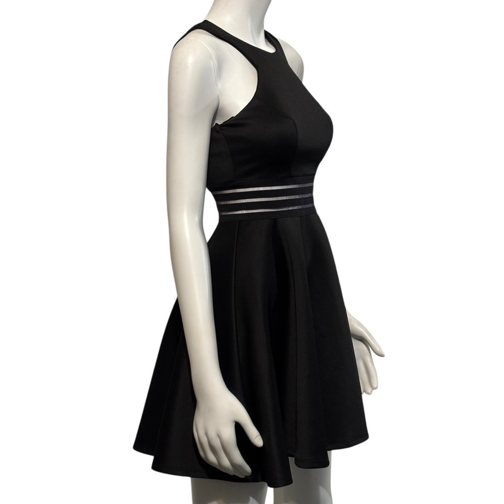 City Studio Halter Dress Black Padded A-Line Strappy Back Stretch Size 3 - Picture 7 of 9